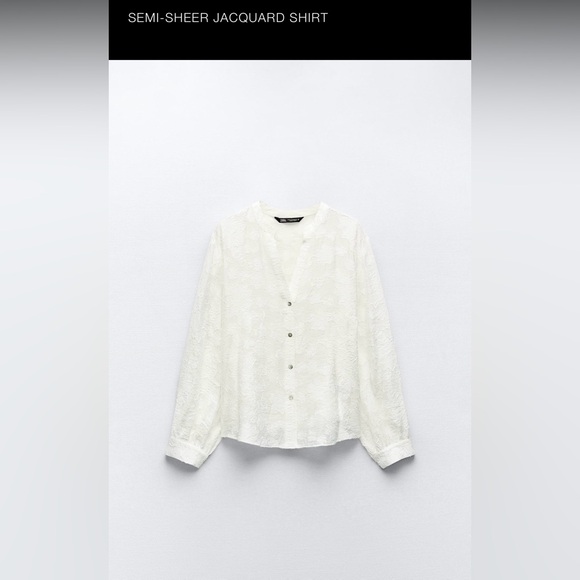 ZARA SEMI-SHEER JACQUARD SHIRT - Picture 3 of 5